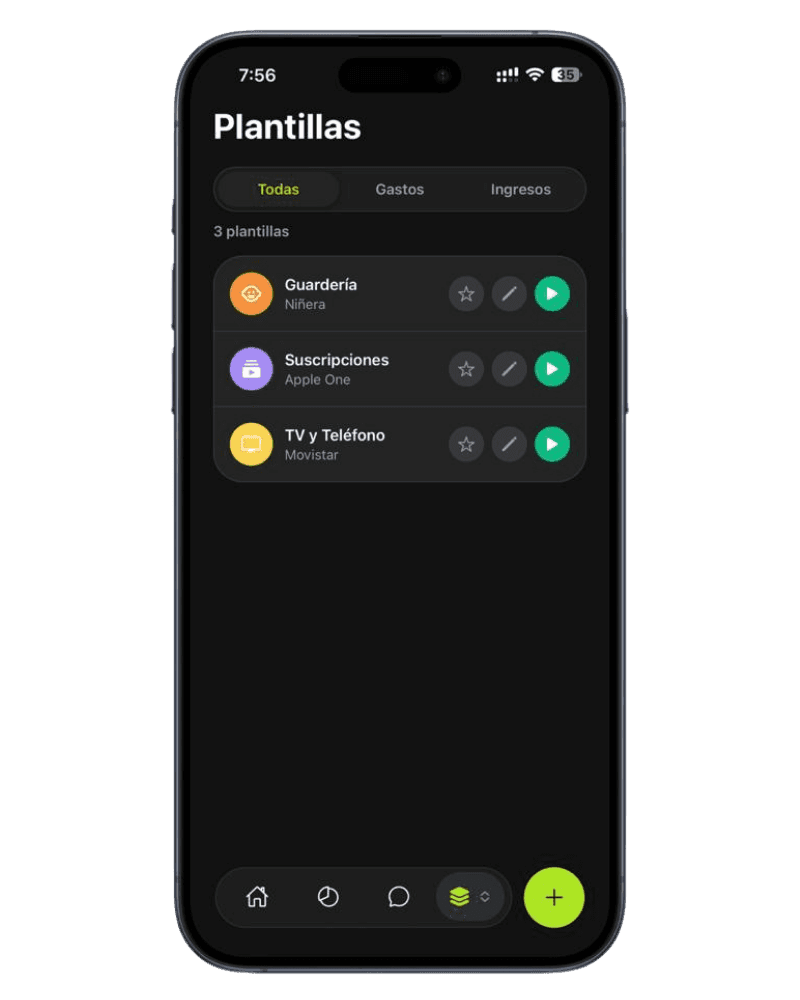 Plantillas de movimientos